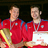 Captain and vice-captain of CSKA with the Cup and prize money  (photo T.Makeeva)