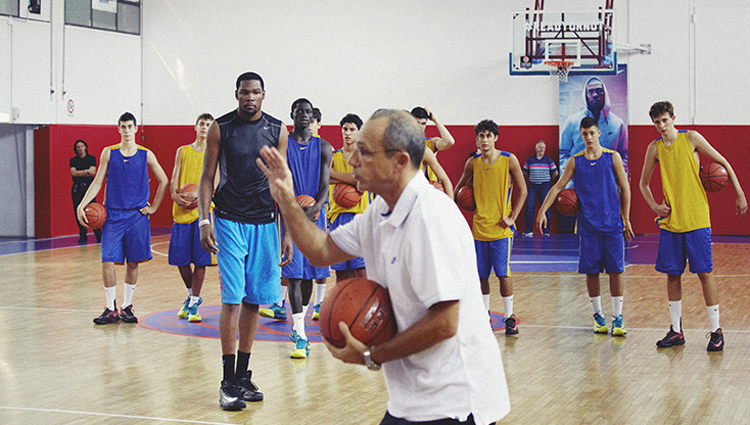 Ettore Messina and Kevin Durant